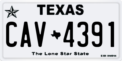 TX license plate CAV4391