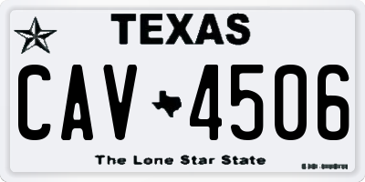 TX license plate CAV4506