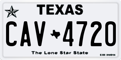 TX license plate CAV4720