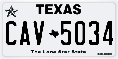 TX license plate CAV5034