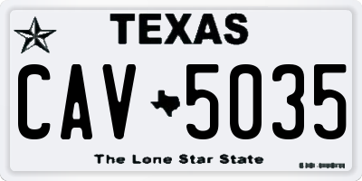 TX license plate CAV5035