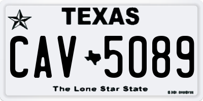 TX license plate CAV5089