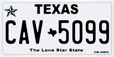 TX license plate CAV5099