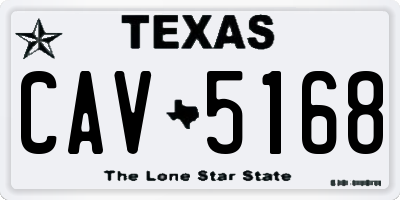 TX license plate CAV5168
