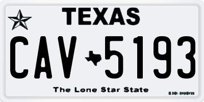 TX license plate CAV5193