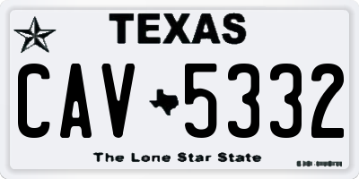 TX license plate CAV5332