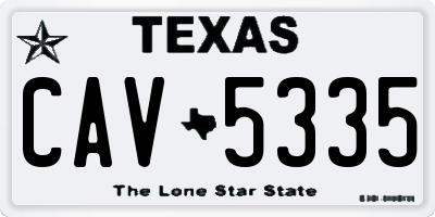 TX license plate CAV5335