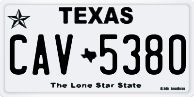 TX license plate CAV5380