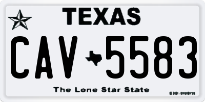 TX license plate CAV5583