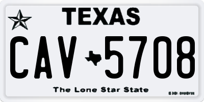 TX license plate CAV5708