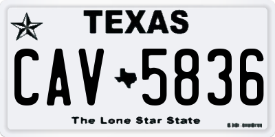 TX license plate CAV5836