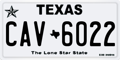 TX license plate CAV6022