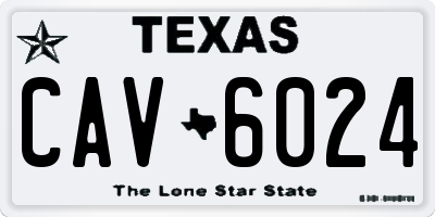 TX license plate CAV6024