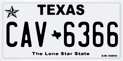 TX license plate CAV6366