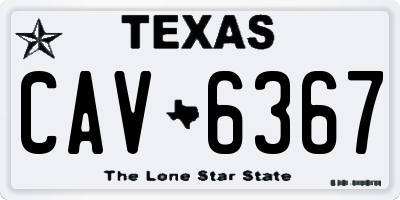 TX license plate CAV6367