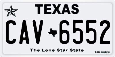 TX license plate CAV6552