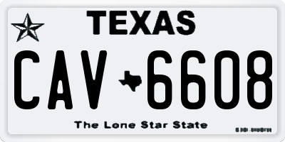 TX license plate CAV6608