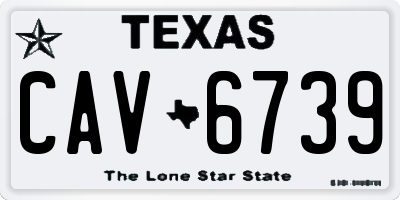 TX license plate CAV6739