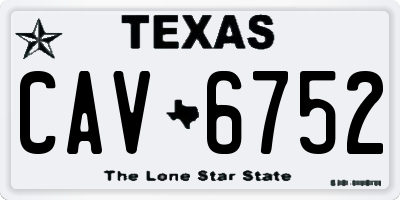 TX license plate CAV6752