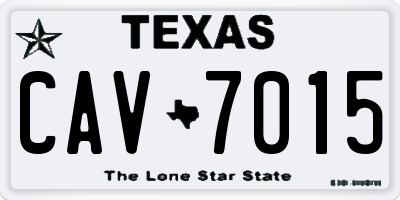 TX license plate CAV7015
