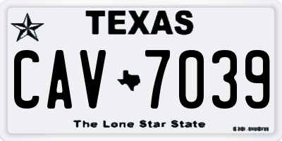 TX license plate CAV7039