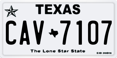 TX license plate CAV7107