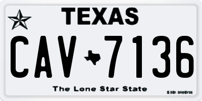 TX license plate CAV7136