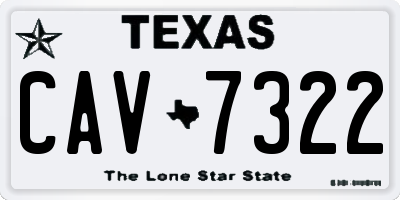 TX license plate CAV7322