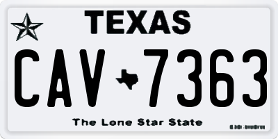 TX license plate CAV7363