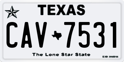 TX license plate CAV7531
