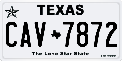 TX license plate CAV7872