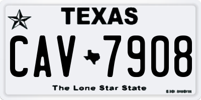 TX license plate CAV7908