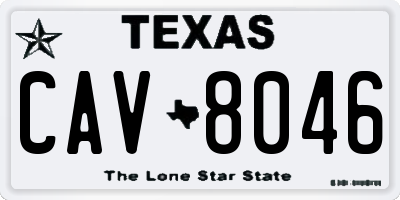 TX license plate CAV8046