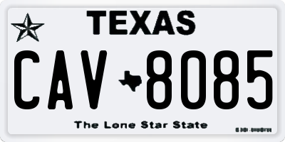 TX license plate CAV8085