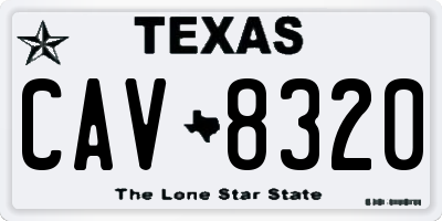 TX license plate CAV8320