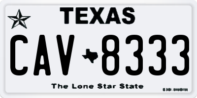TX license plate CAV8333