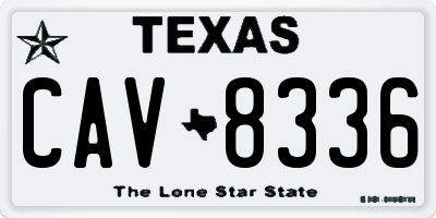 TX license plate CAV8336