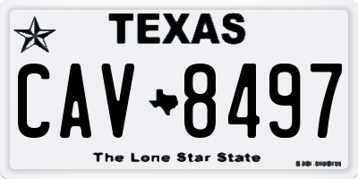 TX license plate CAV8497