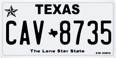 TX license plate CAV8735