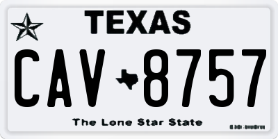 TX license plate CAV8757