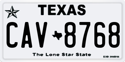 TX license plate CAV8768