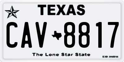 TX license plate CAV8817