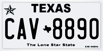 TX license plate CAV8890