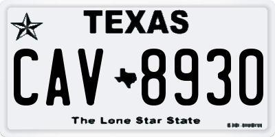TX license plate CAV8930