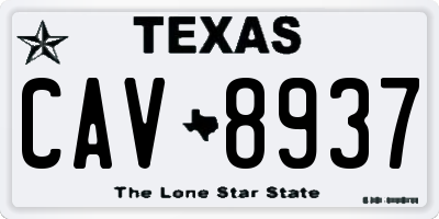 TX license plate CAV8937