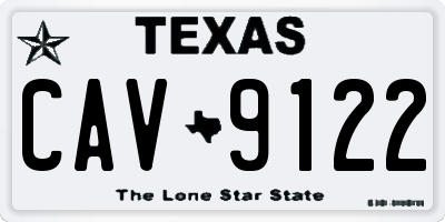 TX license plate CAV9122