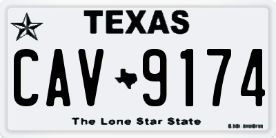 TX license plate CAV9174