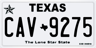TX license plate CAV9275