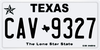 TX license plate CAV9327