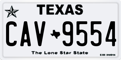 TX license plate CAV9554